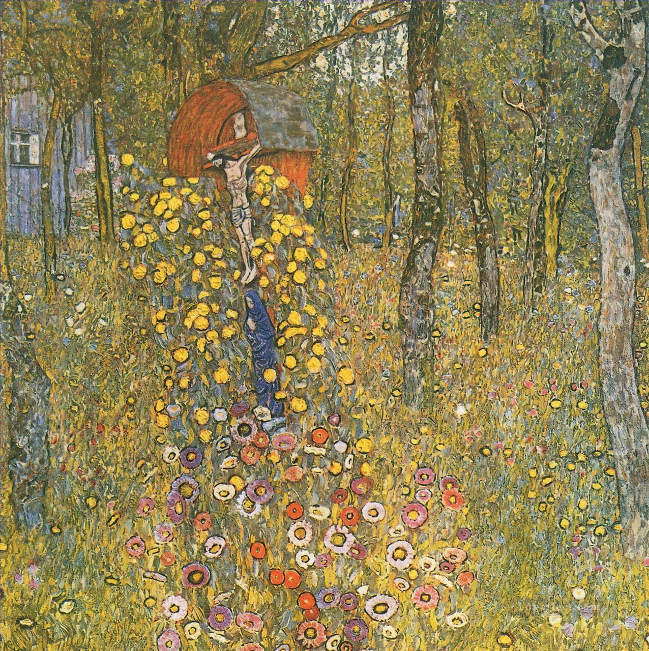 Granja Jardín con Crucifijo Gustav Klimt bosque bosque Pintura al óleo